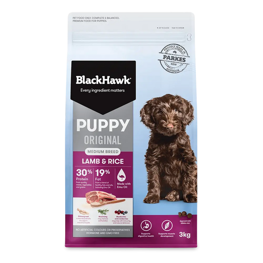 Black Hawk Puppy Food for Medium Breeds Original Lamb and Rice Dog Dry Food
