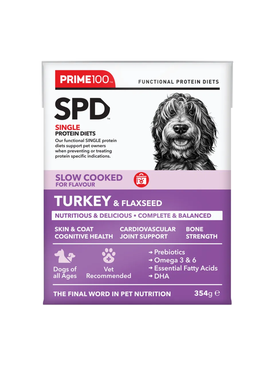 PRIME SPD SLOW COOKED TURKEY & FLAXSEED 354G