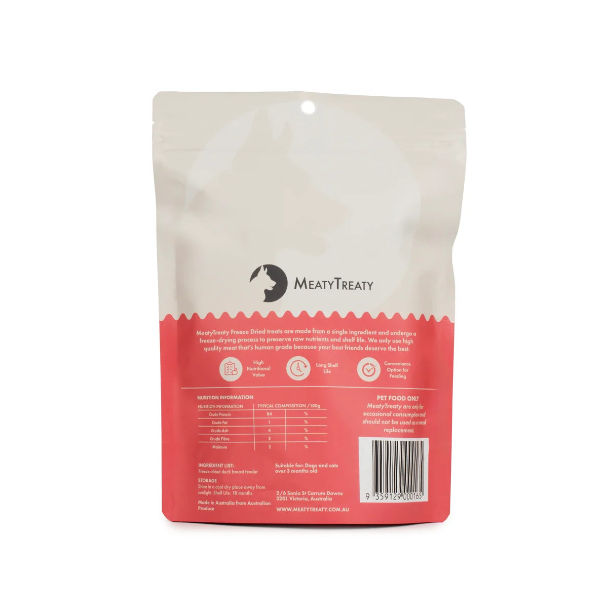 MEATY TREATY FREEZE DRIED DUCK BREAST DOG & CAT 50G