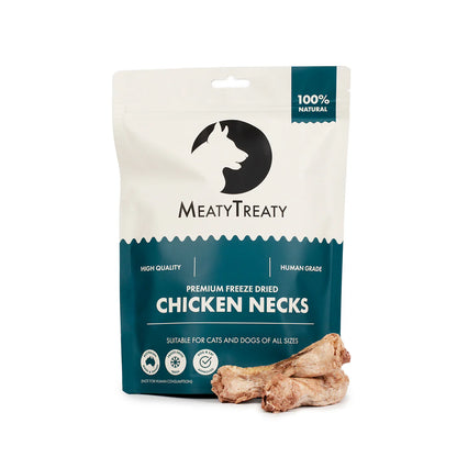 MEATY TREATY FREEZE DRIED CHICKEN NECK DOG & CAT 100G