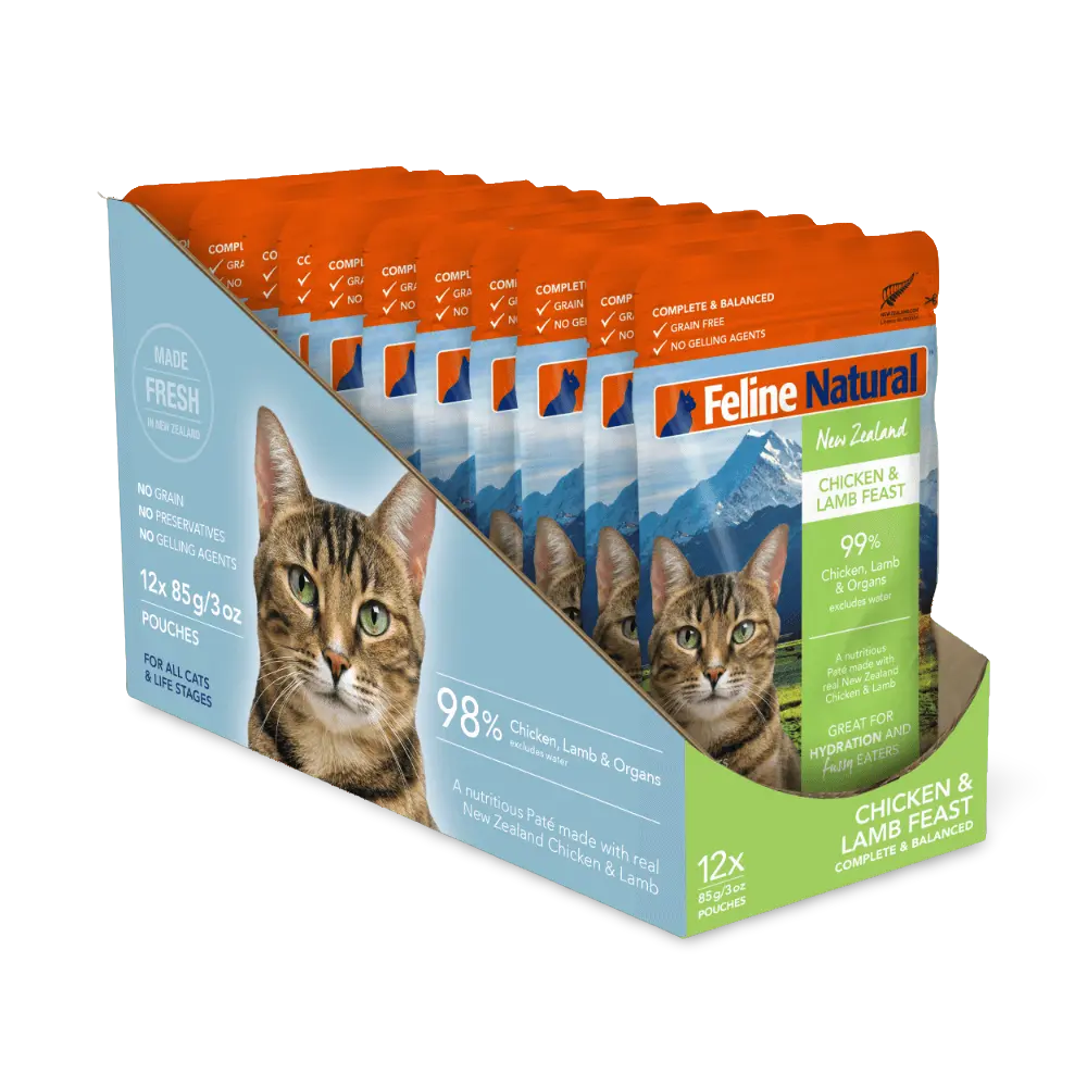 Feline Natural Pouches-Chicken & Lamb 85g Pouch