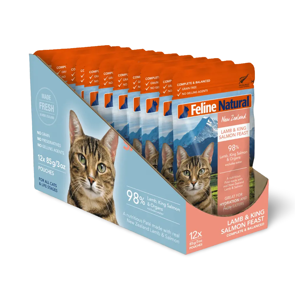 Feline Natural Pouches-Lamb & Salmon 85g Pouch