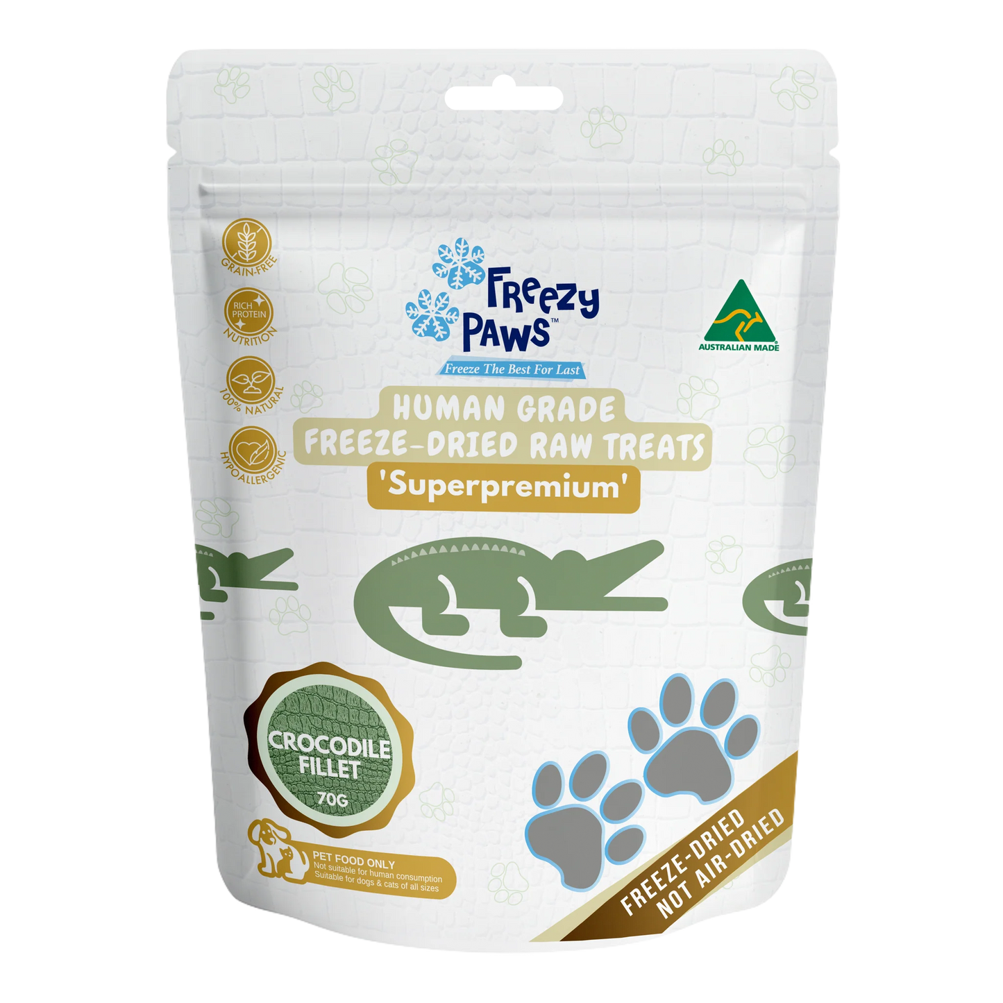 FREEZY PAWS Freeze-Dried Raw Crocodile Fillet Treats