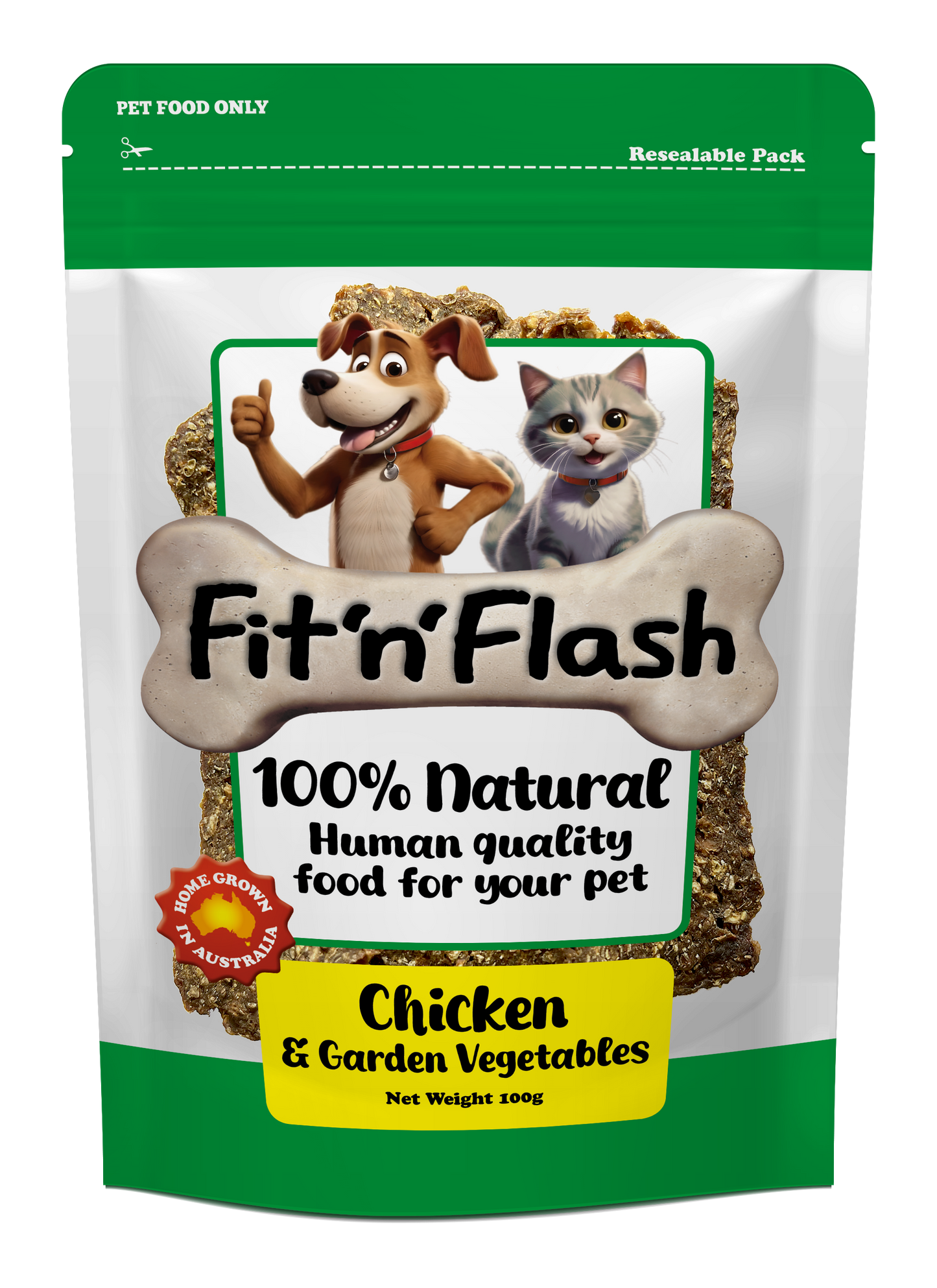 Fit'n'Flash Chicken and Vegetables Dog Treats 100g