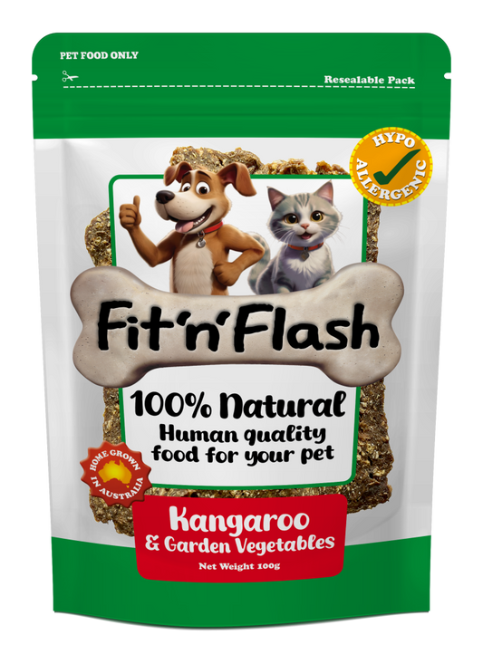 Fit'n'Flash Kangaroo and Vegetables Dog Treats 100g