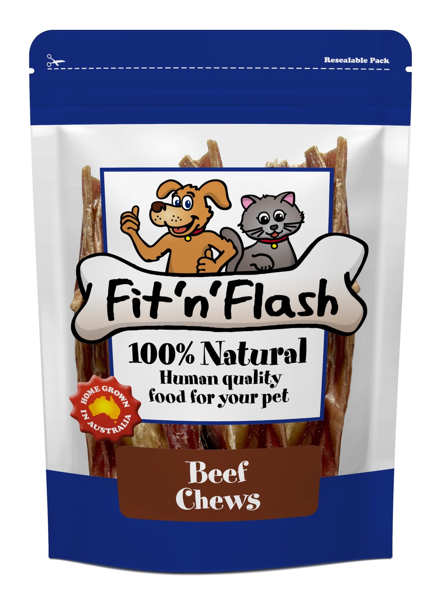 Fit'n'Flash Beef Chews Dog Treats 60g