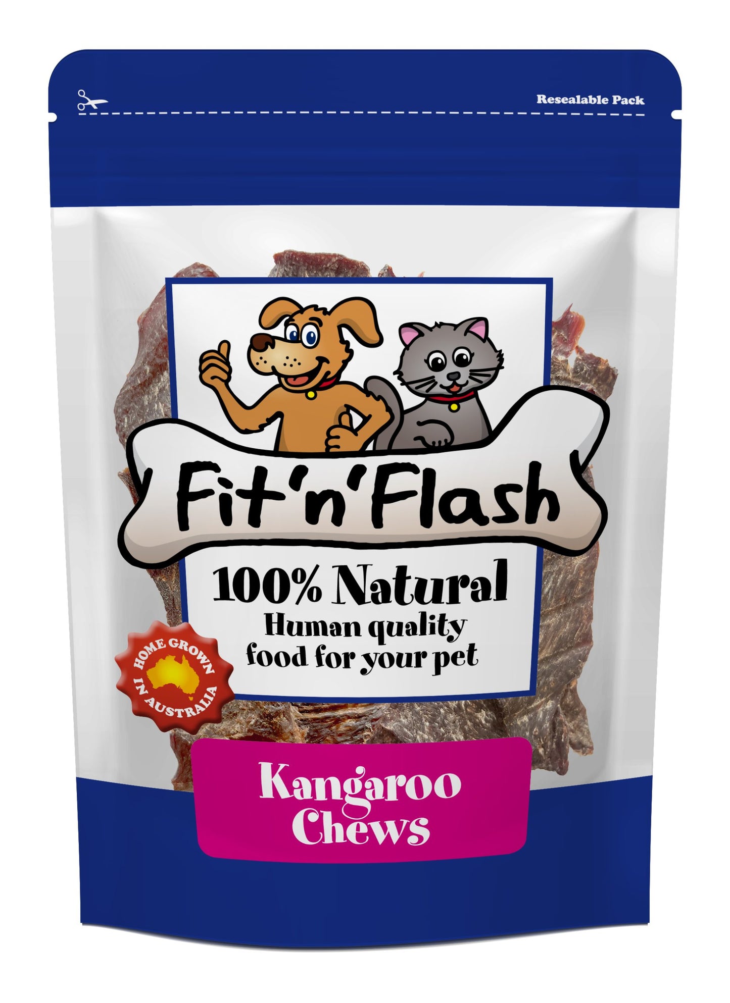 Fit'n'Flash Kangaroo Chews Dog Treats 60g