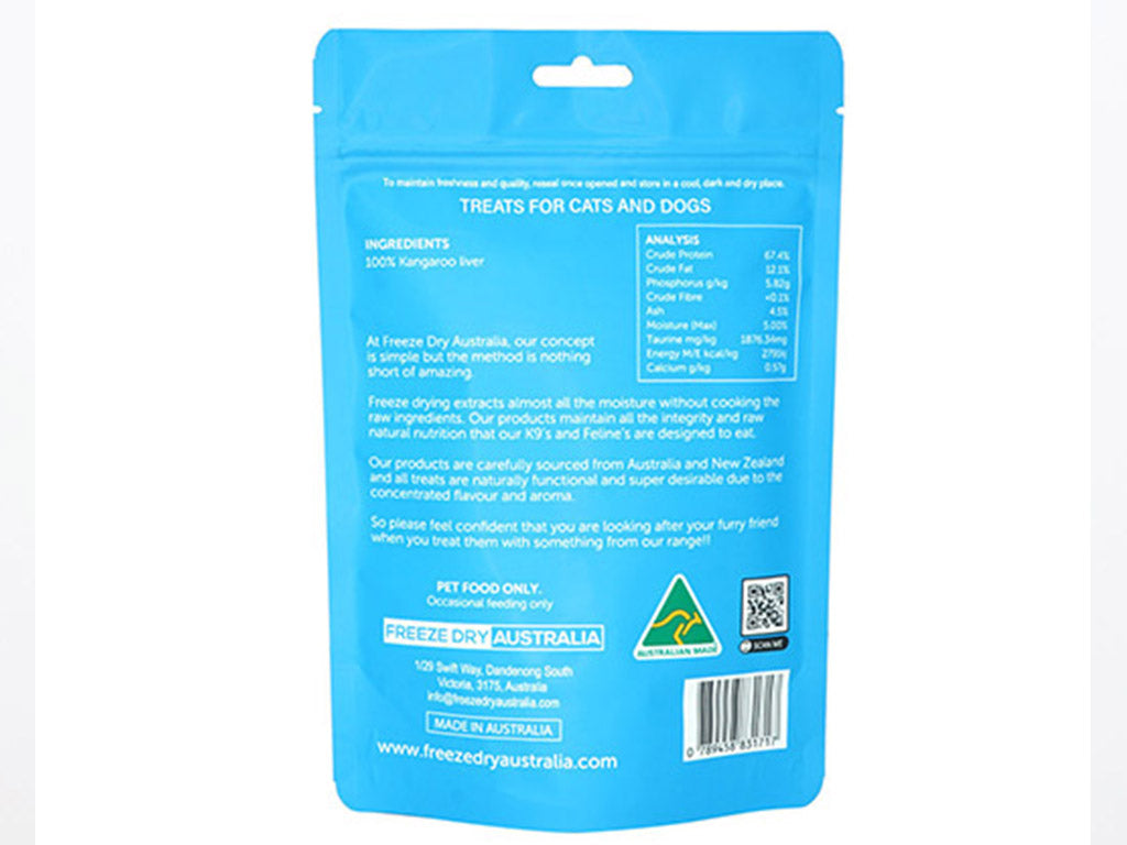 Freeze Dry Australia Freeze Dried Kangaroo Liver 100g