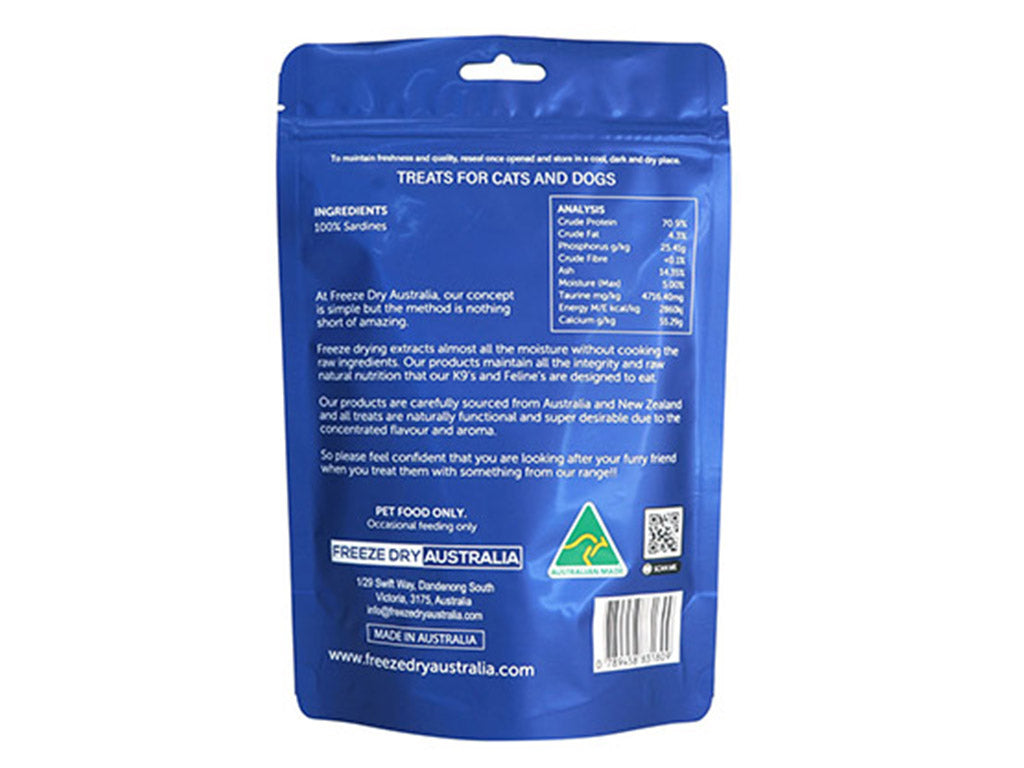 Freeze Dry Australia Freeze Dried Whole Sardines 80g