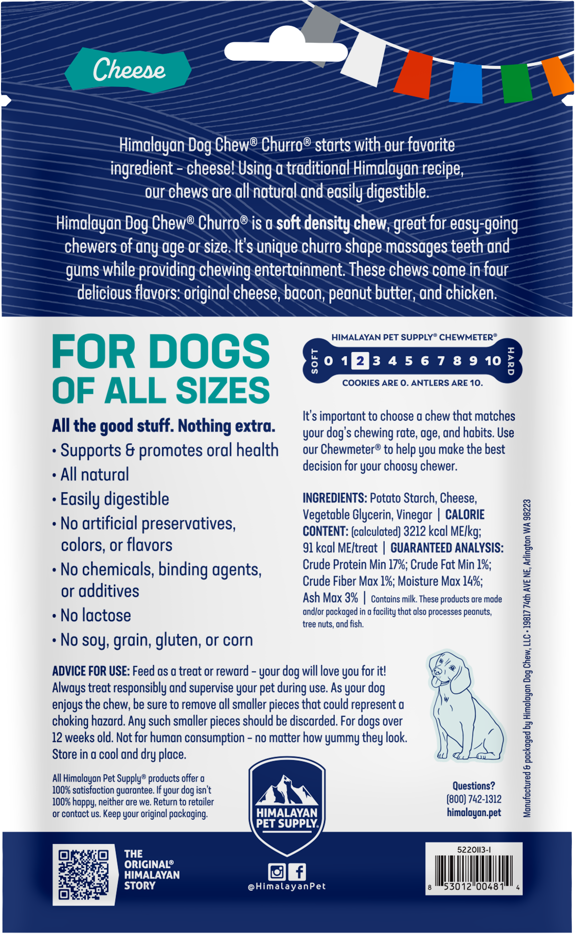 Himalayan Dog Chew Churro Cheese 4pk