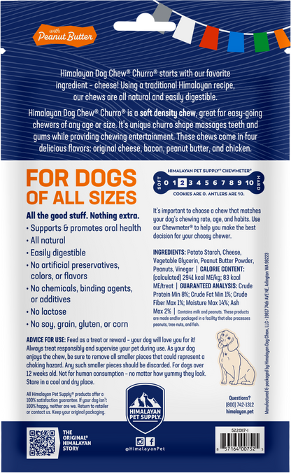 Himalayan Dog Chew Churro Peanut Butter 4pk