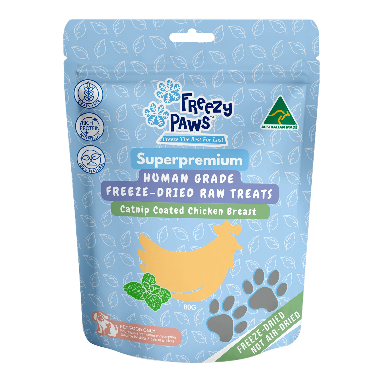 FREEZY PAWS CHICKEN BREAST W CATNIP TRAINING TREATS 80G
