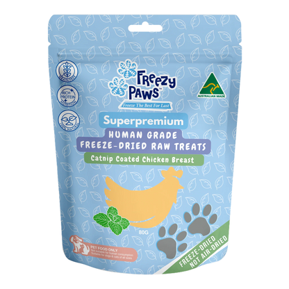 FREEZY PAWS CHICKEN BREAST W CATNIP TRAINING TREATS 80G