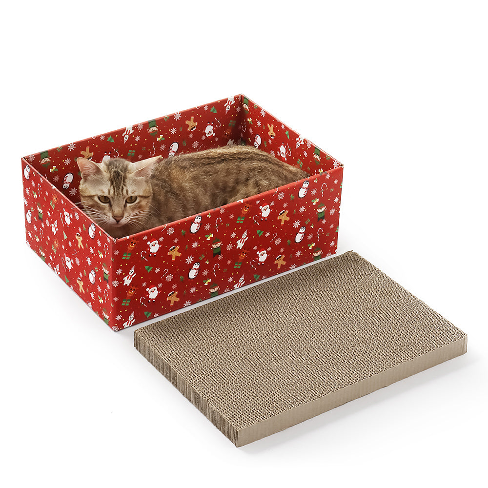 Christmas Cat Scratcher Box