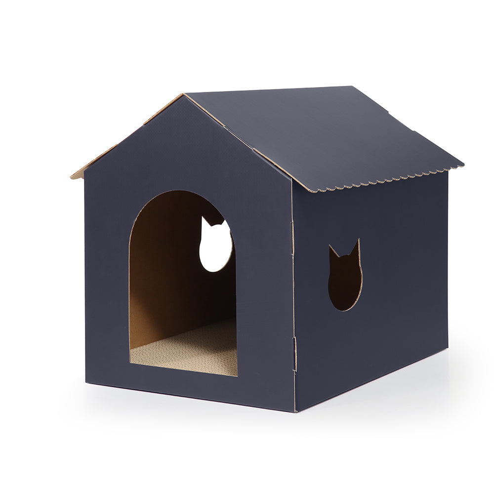Woodtone Cat House with Scratcher