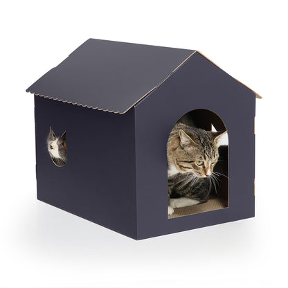 Woodtone Cat House with Scratcher