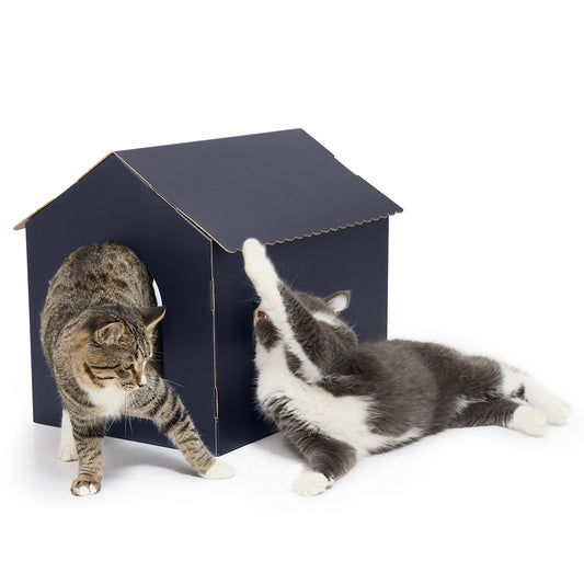 Woodtone Cat House with Scratcher