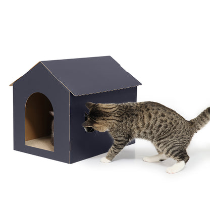 Woodtone Cat House with Scratcher