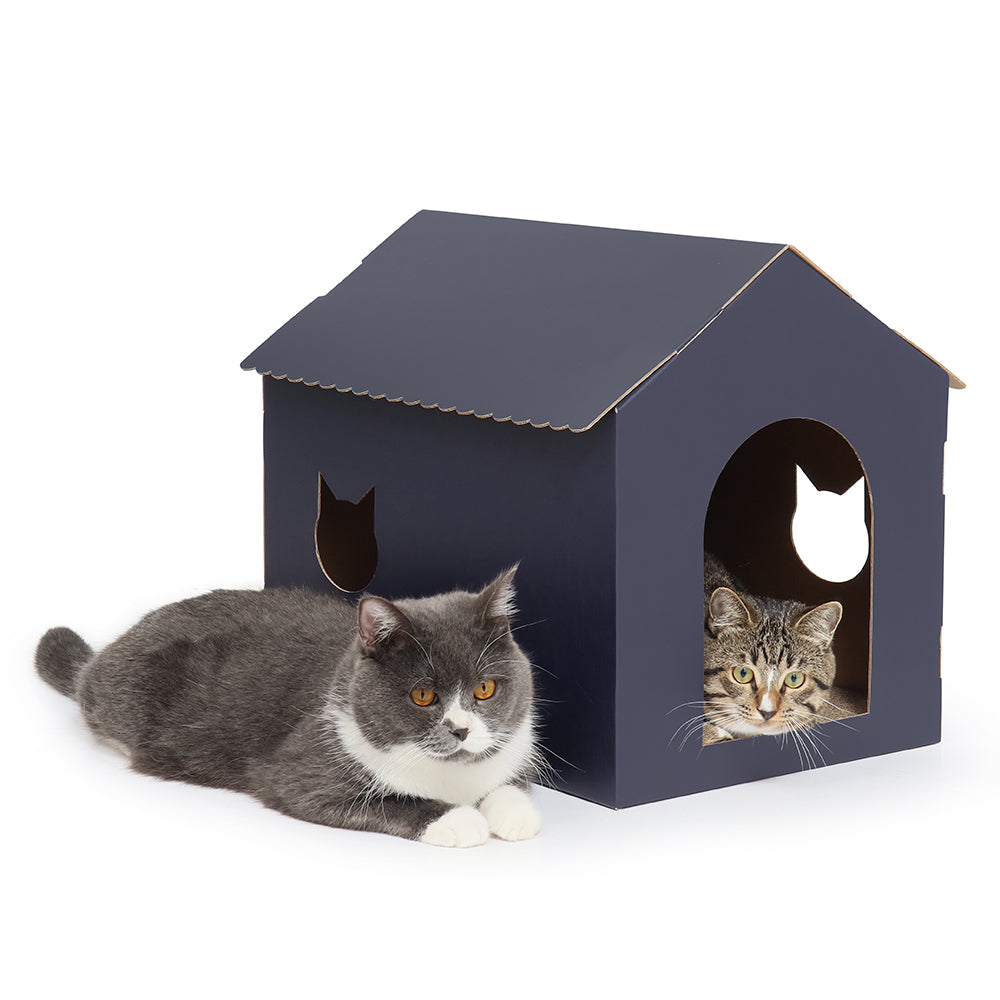 Woodtone Cat House with Scratcher