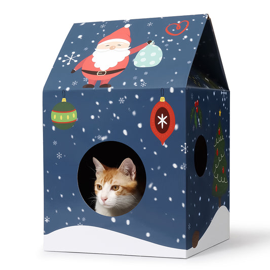 Christmas Cottage Cardboard Scratcher