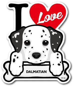 I Love Dog Car Sticker – 25 Dog Breeds | Waterproof Vinyl Decal