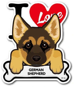 I Love Dog Car Sticker – 25 Dog Breeds | Waterproof Vinyl Decal