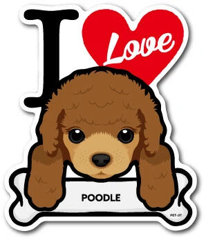 I Love Dog Car Sticker – 25 Dog Breeds | Waterproof Vinyl Decal