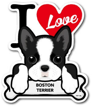 I Love Dog Car Sticker – 25 Dog Breeds | Waterproof Vinyl Decal