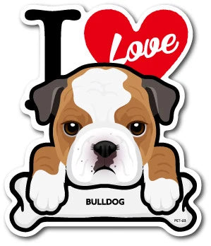 I Love Dog Car Sticker – 25 Dog Breeds | Waterproof Vinyl Decal