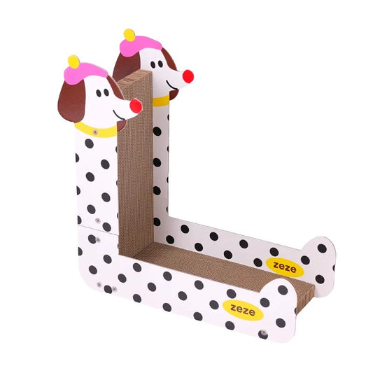 Zeze Maltese Dog L-Shaped Cat Scratcher