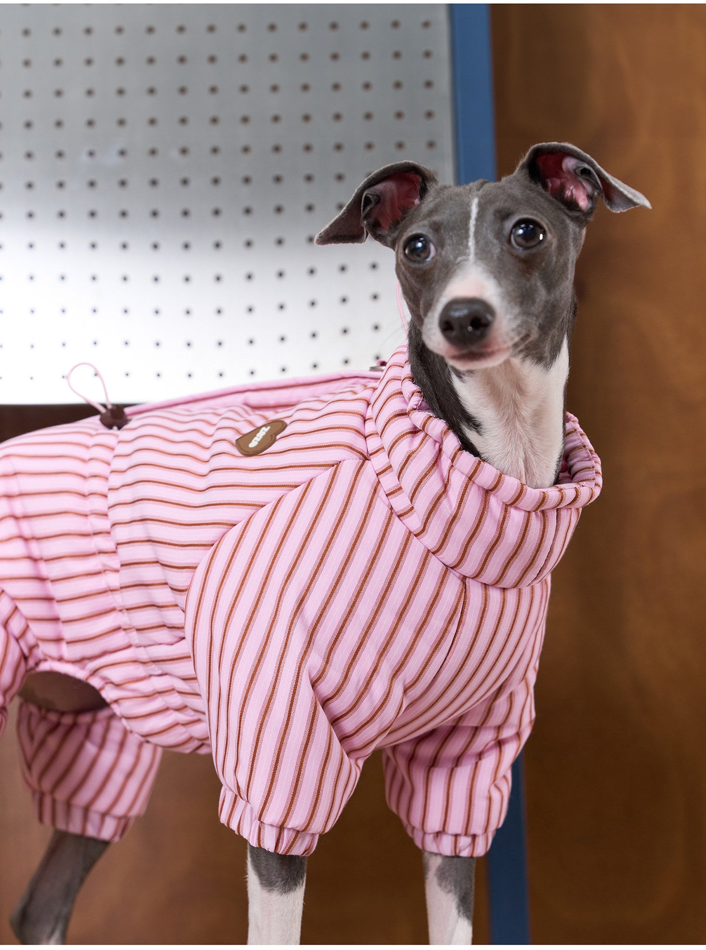 ZEZE Striped Full-Body Dog Puffer Jacket