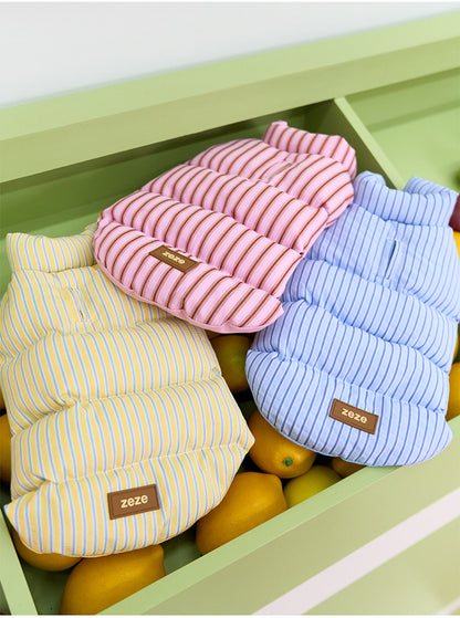 ZEZE Striped Small Dog Puffer Jacket