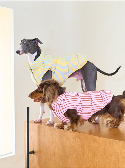 ZEZE Striped Small Dog Puffer Jacket