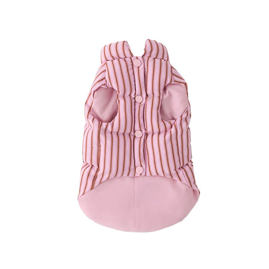 Zeze Strawberry Pink Stripe Puffer Jacket