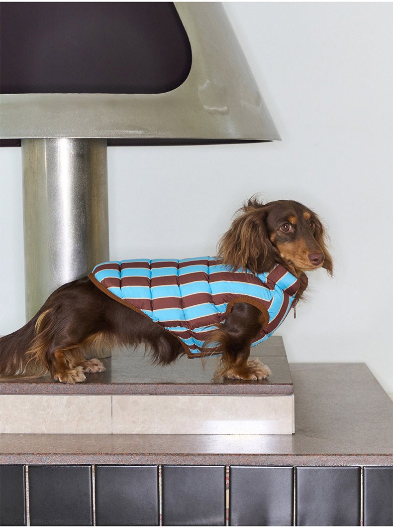 ZEZE Striped Small Dog Puffer Jacket