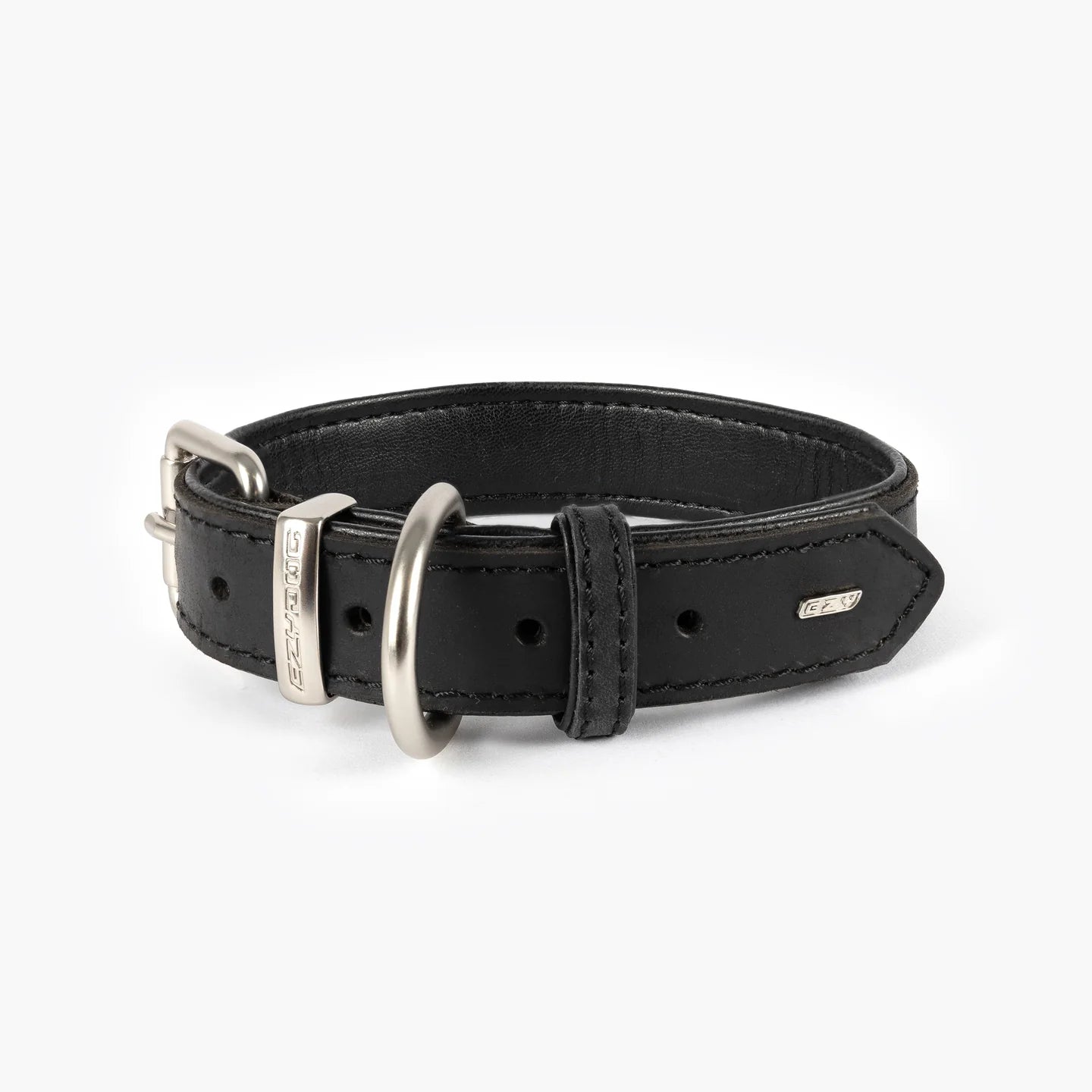 Ezydog Oxford Leather Classic Dog Collar - Black
