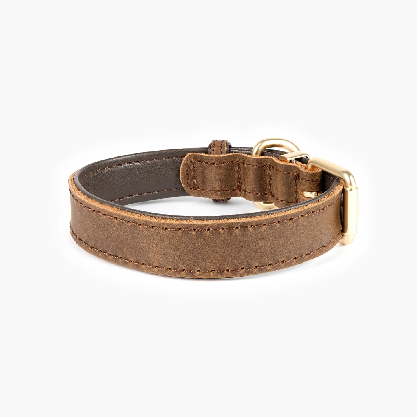 Ezydog Oxford Leather Classic Dog Collar - Brown