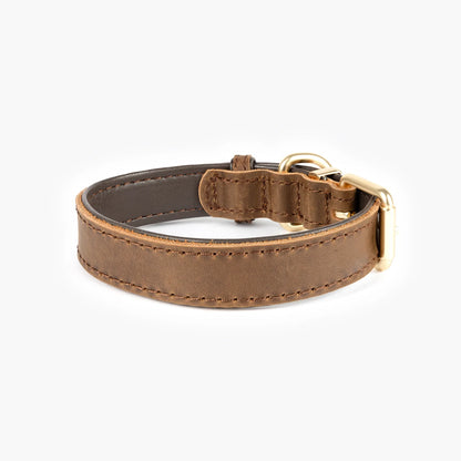 Ezydog Oxford Leather Classic Dog Collar - Brown