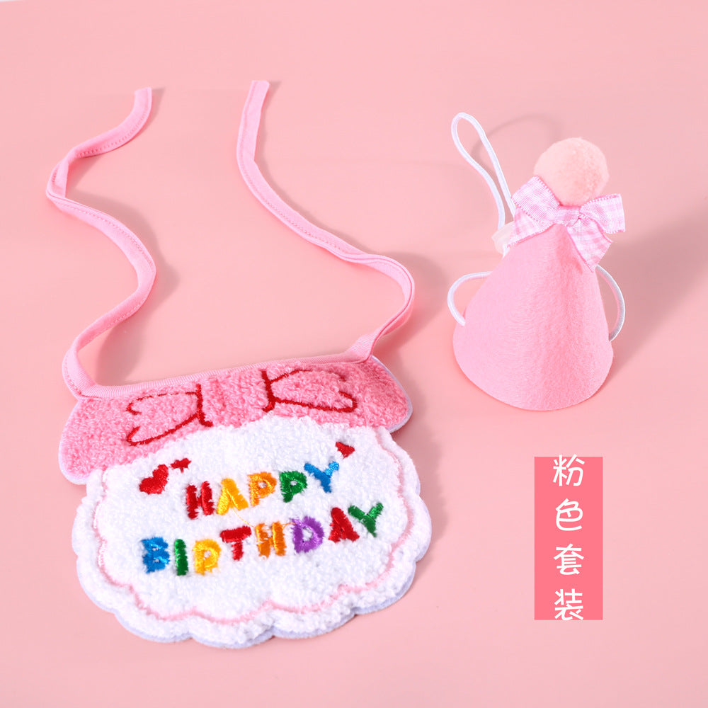 Pet Birthday Outfit Set – Bandana & Headwear (Cat & Dog)