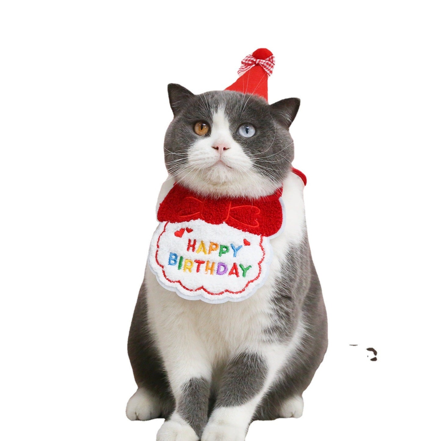 Pet Birthday Outfit Set – Bandana & Headwear (Cat & Dog)
