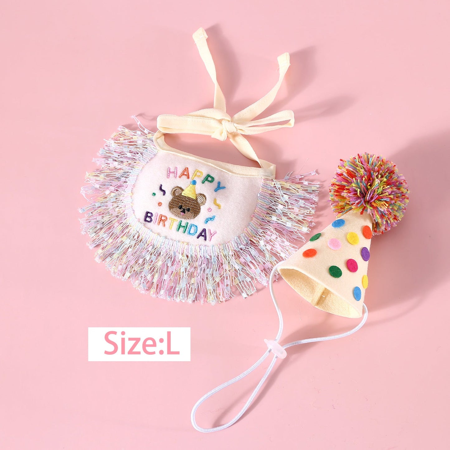 Polka Dot Pet Birthday Costume Set – Ruffle Collar & Headband