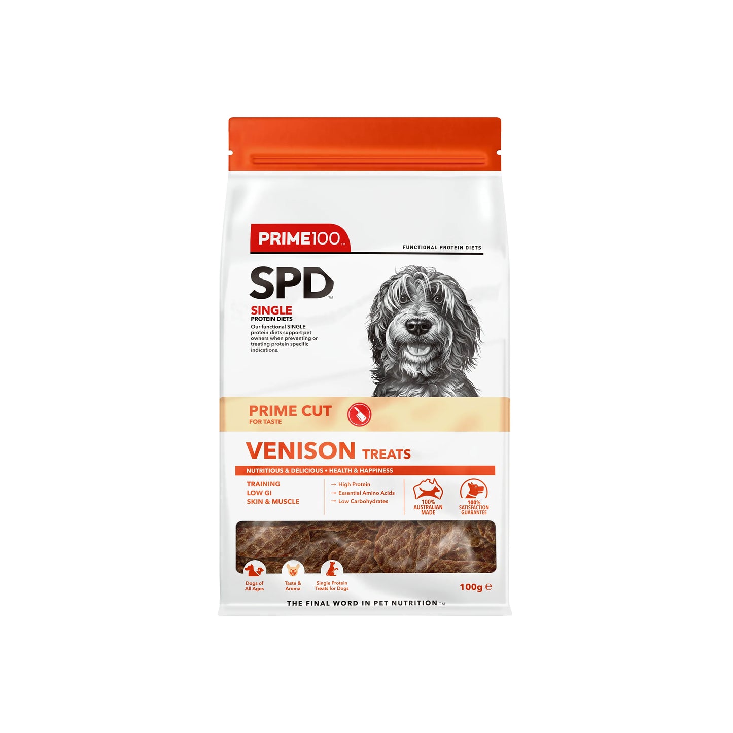 PRIME SPD PRIME CUT VENISON TREATS 100G