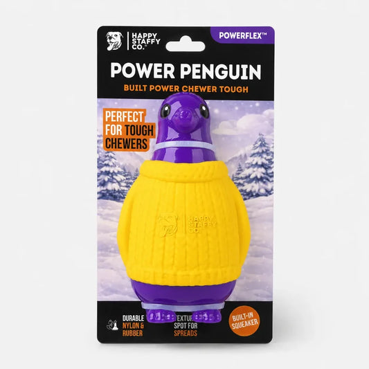 Happy Staffy Co. Squeaky Power Penguin Dog Chew Toys