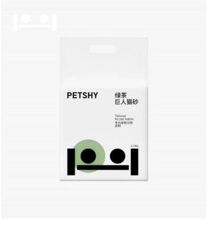 Petshy Tofu & Bentonite Mixed Odor-Control Cat Litter - Green Tea Scent 2.7kg