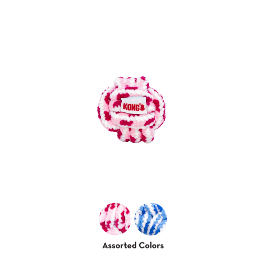 KONG PUPPY Rope Ball Assorted LARGE (Blue/Pink)