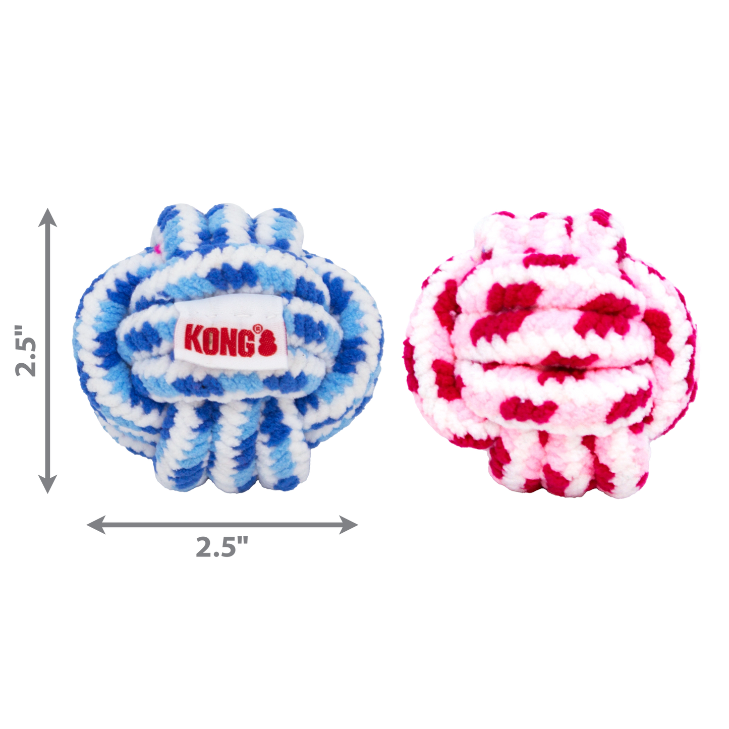 KONG PUPPY Rope Ball Assorted LARGE (Blue/Pink)