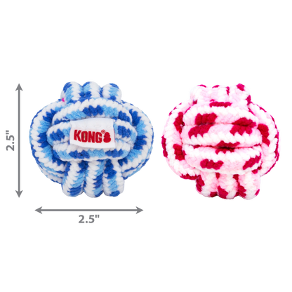 KONG PUPPY Rope Ball Assorted LARGE (Blue/Pink)