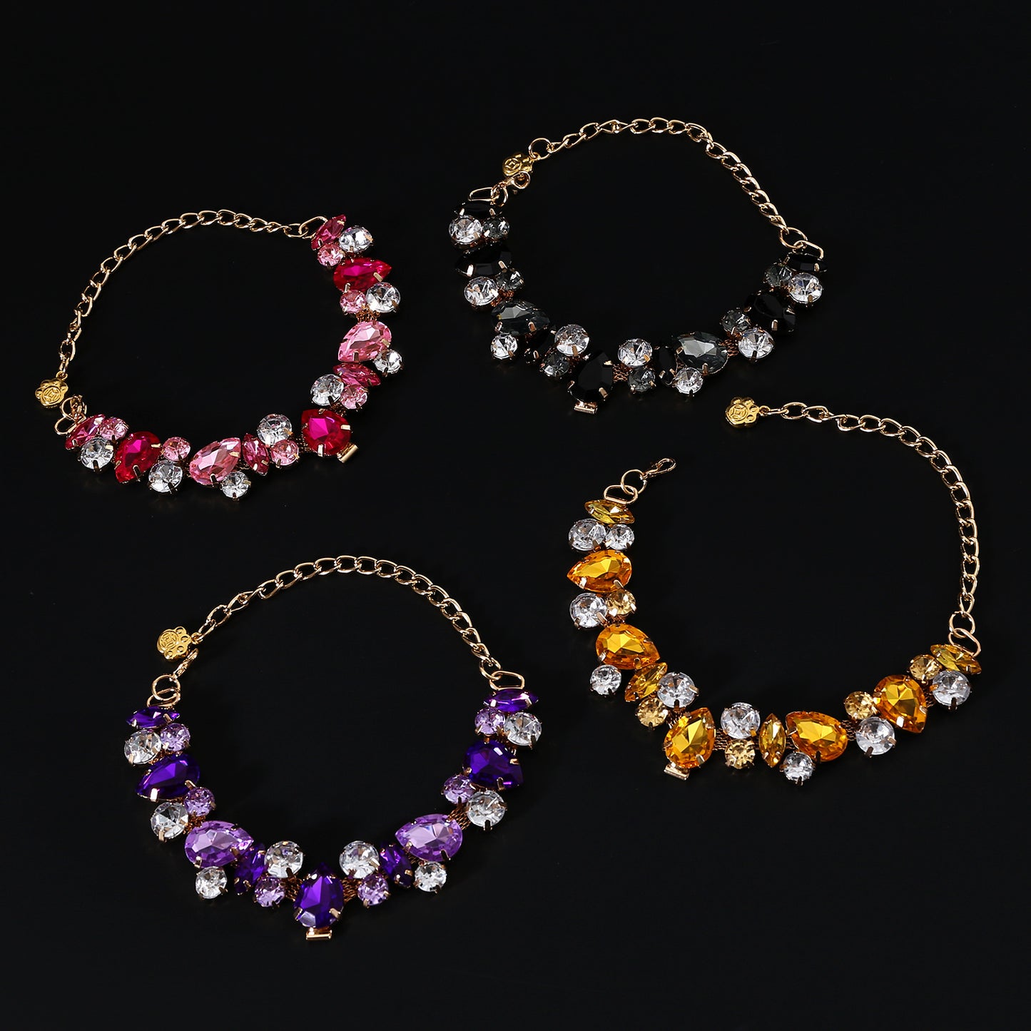 Royal Crystal Teardrop Pet Necklace