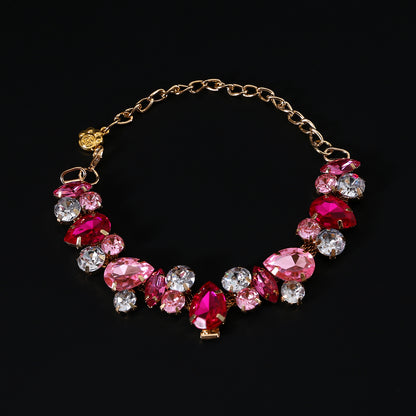 Royal Crystal Teardrop Pet Necklace
