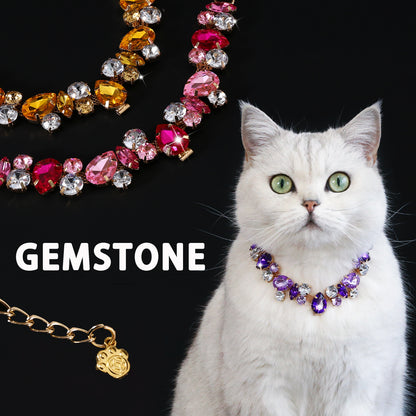 Royal Crystal Teardrop Pet Necklace